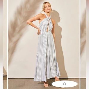 JOVIENNE CONVERTIBLE MAXI DRESS - OFF WHITE/BLACK size small brand new